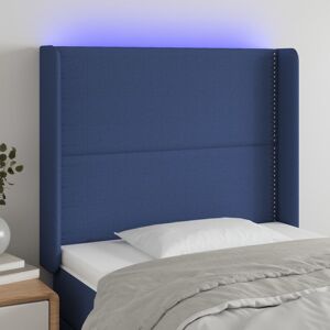 vidaXL LED Kopfteil Blau 93x16x118/128 cm Stoff - Blau