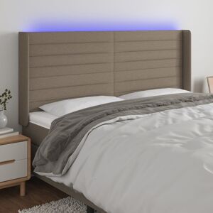 vidaXL LED Kopfteil Taupe 183x16x118/128 cm Stoff - Taupe