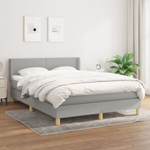 vidaXL Boxspringbett mit Matratze Hellgrau 140x190 cm Stoff - Grau