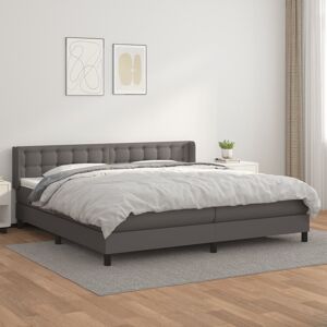 vidaXL Boxspringbett mit Matratze Grau 200x200 cm Kunstleder - Grau