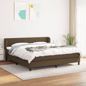 vidaXL Boxspringbett mit Matratze Dunkelbraun 180x200 cm Stoff - Braun