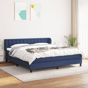 vidaXL Boxspringbett mit Matratze Blau 160x200 cm Stoff - Blau