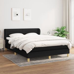 vidaXL Boxspringbett mit Matratze Schwarz 140x200 cm Stoff - Schwarz