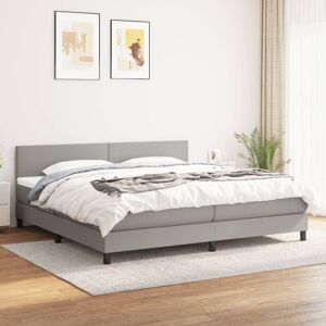 vidaXL Boxspringbett mit Matratze Hellgrau 200x200 cm Stoff - Grau