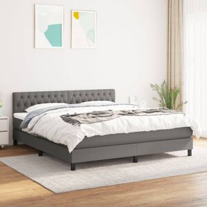 vidaXL Boxspringbett mit Matratze Dunkelgrau 180x200 cm Stoff - Grau