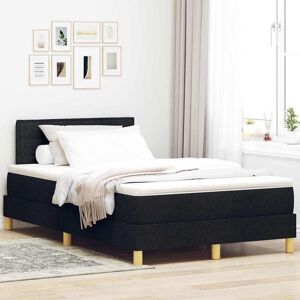 vidaXL Boxspringbett mit Kissen Schwarz 120 x 200 cm Stoff - Schwarz vidaXL Boxspringbett mit Kissen Schwarz 120 x 200 cm Stoff - Schwarz