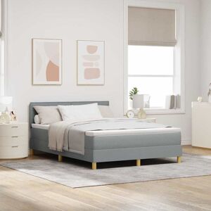 vidaXL Boxspringbett mit Kissen Hellgrau 140 x 200 cm Stoff - Hellgrau vidaXL Boxspringbett mit Kissen Hellgrau 140 x 200 cm Stoff - Hellgrau