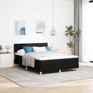 vidaXL Boxspringbett mit Kissen Schwarz 160 x 200 cm Stoff - Schwarz vidaXL Boxspringbett mit Kissen Schwarz 160 x 200 cm Stoff - Schwarz