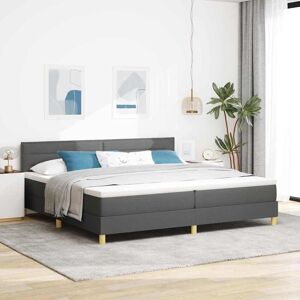 vidaXL Boxspringbett mit Kissen Dunkelgrau 200 x 200 cm Stoff - Grau vidaXL Boxspringbett mit Kissen Dunkelgrau 200 x 200 cm Stoff - Grau