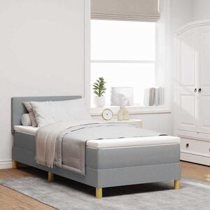 vidaXL Boxspringbett mit Kissen Hellgrau 90 x 190 cm Stoff - Hellgrau vidaXL Boxspringbett mit Kissen Hellgrau 90 x 190 cm Stoff - Hellgrau
