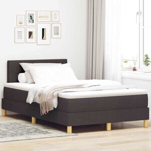vidaXL Boxspringbett mit Kissen Dunkelbraun 120 x 200 cm Stoff - Braun vidaXL Boxspringbett mit Kissen Dunkelbraun 120 x 200 cm Stoff - Braun