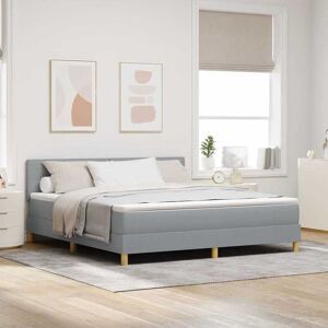 vidaXL Boxspringbett mit Kissen Hellgrau 180 x 200 cm Stoff - Hellgrau vidaXL Boxspringbett mit Kissen Hellgrau 180 x 200 cm Stoff - Hellgrau