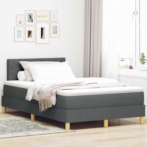 vidaXL Boxspringbett mit Kissen Dunkelgrau 120 x 190 cm Stoff - Grau vidaXL Boxspringbett mit Kissen Dunkelgrau 120 x 190 cm Stoff - Grau