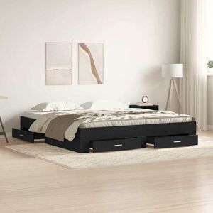 vidaXL Bettrahmen Schwarz Eichen-Optik 180 x 200 cm Holzwerkstoff - Schwarz vidaXL Bettrahmen Schwarz Eichen-Optik 180 x 200 cm Holzwerkstoff - Schwarz