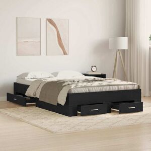 vidaXL Bettrahmen Schwarz Eichen-Optik 120 x 190 cm Holzwerkstoff - Schwarz vidaXL Bettrahmen Schwarz Eichen-Optik 120 x 190 cm Holzwerkstoff - Schwarz