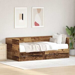 vidaXL Tagesbett mit Kopfteil Altholz 100 x 200 cm Holzwerkstoff - Braun vidaXL Tagesbett mit Kopfteil Altholz 100 x 200 cm Holzwerkstoff - Braun