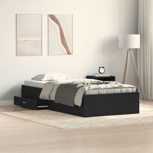 vidaXL Bettrahmen Schwarz Eichen-Optik 90 x 200 cm Holzwerkstoff - Schwarz vidaXL Bettrahmen Schwarz Eichen-Optik 90 x 200 cm Holzwerkstoff - Schwarz