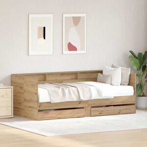 vidaXL Tagesbett mit Kopfteil Artisan-Eiche 90 x 190 cm Holzwerkstoff - Braun vidaXL Tagesbett mit Kopfteil Artisan-Eiche 90 x 190 cm Holzwerkstoff - Braun