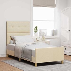 Vidaxl - Bettgestell Creme 90x190 cm Stoff Vidaxl - Bettgestell Creme 90x190 cm Stoff