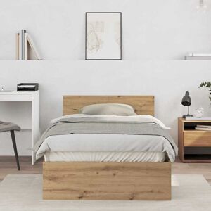 vidaXL Bettrahmen Artisan-Eiche 203 x 104 x 70 cm Holzwerkstoff - Braun vidaXL Bettrahmen Artisan-Eiche 203 x 104 x 70 cm Holzwerkstoff - Braun