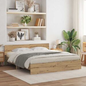 vidaXL Bettrahmen Artisan-Eiche 203 x 185 x 70 cm Holzwerkstoff - Braun vidaXL Bettrahmen Artisan-Eiche 203 x 185 x 70 cm Holzwerkstoff - Braun