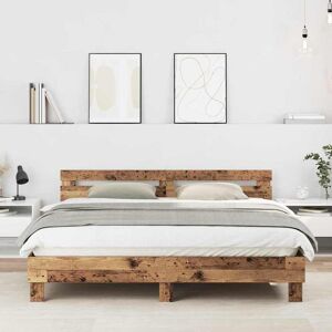 vidaXL Bettrahmen Altholz 203 x 185 x 70 cm Holzwerkstoff - Braun vidaXL Bettrahmen Altholz 203 x 185 x 70 cm Holzwerkstoff - Braun