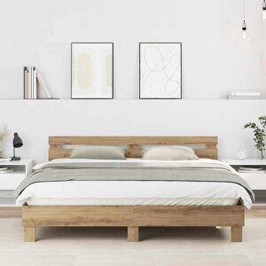 vidaXL Bettrahmen Artisan-Eiche 203 x 185 x 70 cm Holzwerkstoff - Braun vidaXL Bettrahmen Artisan-Eiche 203 x 185 x 70 cm Holzwerkstoff - Braun