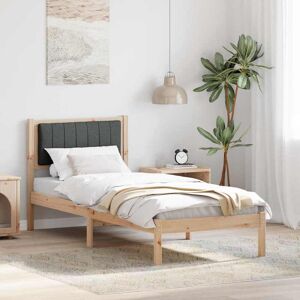vidaXL Bettgestell mit gepolstertem Kopfteil Dunkelgrau 80 x 200 cm - Braun vidaXL Bettgestell mit gepolstertem Kopfteil Dunkelgrau 80 x 200 cm - Braun