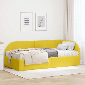 vidaXL Eckbettgestell mit Matratze mit Kopfteil 2 pcs Gelb Samt - Gelb vidaXL Eckbettgestell mit Matratze mit Kopfteil 2 pcs Gelb Samt - Gelb
