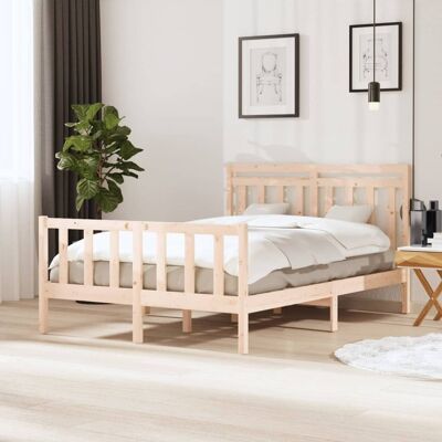 vidaXL Massivholzbett 140x190 cm - Braun vidaXL Massivholzbett 140x190 cm - Braun