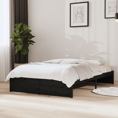 vidaXL Massivholzbett Schwarz 120x190 cm - Schwarz vidaXL Massivholzbett Schwarz 120x190 cm - Schwarz