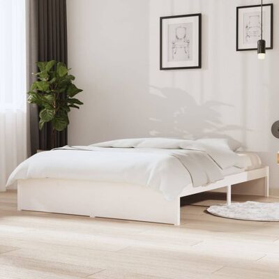 vidaXL Massivholzbett Weiß 140x190 cm - Weiß vidaXL Massivholzbett Weiß 140x190 cm - Weiß