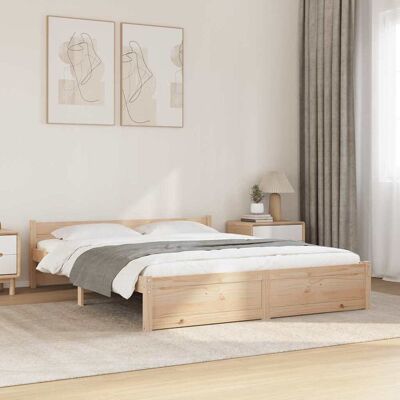 vidaXL Massivholzbett 135x190 cm - Braun vidaXL Massivholzbett 135x190 cm - Braun
