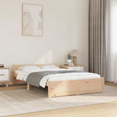 vidaXL Massivholzbett ohne Matratze 120x200 cm - Braun vidaXL Massivholzbett ohne Matratze 120x200 cm - Braun