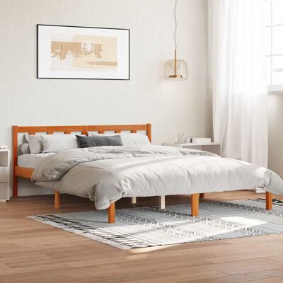 vidaXL Massivholzbett ohne Matratze Wachsbraun 150x200 cm Kiefernholz - Braun vidaXL Massivholzbett ohne Matratze Wachsbraun 150x200 cm Kiefernholz - Braun