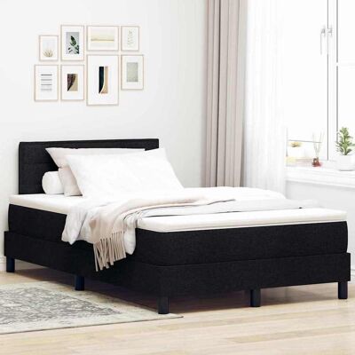 vidaXL Boxspringbett mit Kopfteil Schwarz 120 x 200 cm Stoff - Schwarz vidaXL Boxspringbett mit Kopfteil Schwarz 120 x 200 cm Stoff - Schwarz