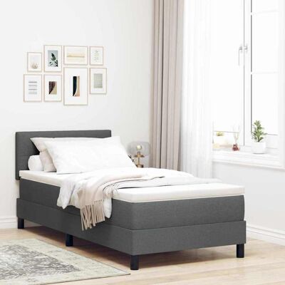 vidaXL Boxspringbett mit Kopfteil Dunkelgrau 80 x 200 cm Stoff - Grau vidaXL Boxspringbett mit Kopfteil Dunkelgrau 80 x 200 cm Stoff - Grau