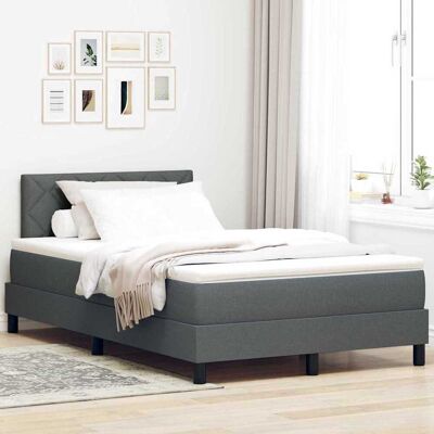 vidaXL Boxspringbett mit Kopfteil Dunkelgrau 120 x 190 cm Stoff - Grau vidaXL Boxspringbett mit Kopfteil Dunkelgrau 120 x 190 cm Stoff - Grau