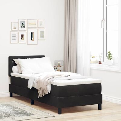 vidaXL Boxspringbett mit Matratze Schwarz 80 x 200 cm Samt - Schwarz vidaXL Boxspringbett mit Matratze Schwarz 80 x 200 cm Samt - Schwarz
