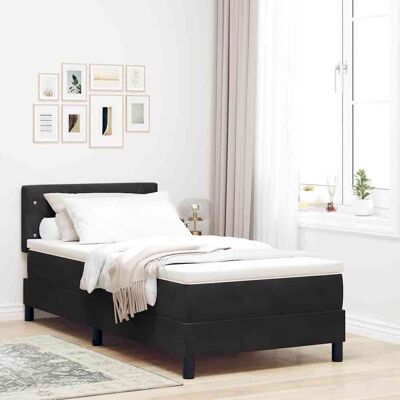 vidaXL Boxspringbett mit Matratze Schwarz 90 x 190 cm Samt - Schwarz vidaXL Boxspringbett mit Matratze Schwarz 90 x 190 cm Samt - Schwarz