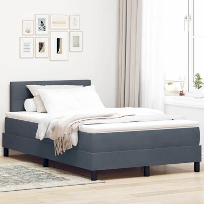 vidaXL Boxspringbett mit Kopfteil Dunkelgrau 120 x 190 cm Samt - Grau vidaXL Boxspringbett mit Kopfteil Dunkelgrau 120 x 190 cm Samt - Grau