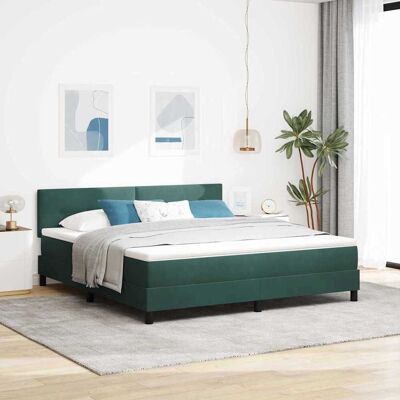 vidaXL Boxspringbett mit Kopfteil Dunkelgrün 180 x 200 cm Samt - Grün vidaXL Boxspringbett mit Kopfteil Dunkelgrün 180 x 200 cm Samt - Grün