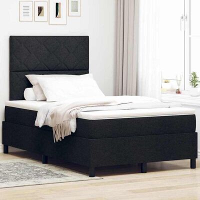 vidaXL Boxspringbett mit Kopfteil Schwarz 120 x 190 cm Stoff - Schwarz vidaXL Boxspringbett mit Kopfteil Schwarz 120 x 190 cm Stoff - Schwarz