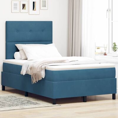vidaXL Boxspringbett mit Kopfteil Dunkelblau 120 x 190 cm Samt - Mitternachtsblau vidaXL Boxspringbett mit Kopfteil Dunkelblau 120 x 190 cm Samt - Mitternachtsblau