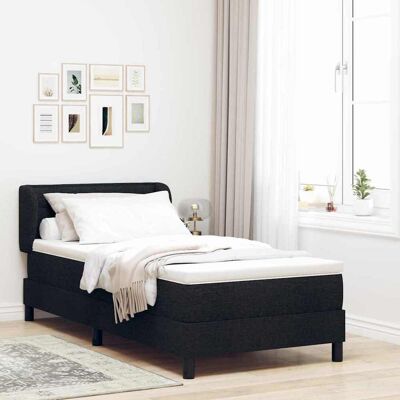 vidaXL Boxspringbett mit Matratze Schwarz 80 x 200 cm Stoff - Schwarz vidaXL Boxspringbett mit Matratze Schwarz 80 x 200 cm Stoff - Schwarz