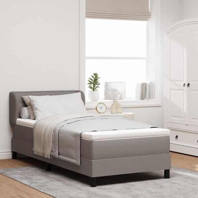 vidaXL Boxspringbett mit Matratze mit Kopfteil Taupe 80 x 200 cm Stoff - Taupe vidaXL Boxspringbett mit Matratze mit Kopfteil Taupe 80 x 200 cm Stoff - Taupe