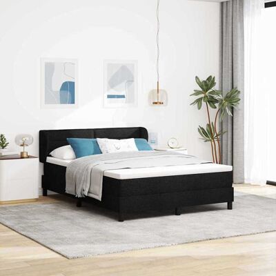 vidaXL Boxspringbett mit Matratze Schwarz 140 x 190 cm Stoff - Schwarz vidaXL Boxspringbett mit Matratze Schwarz 140 x 190 cm Stoff - Schwarz