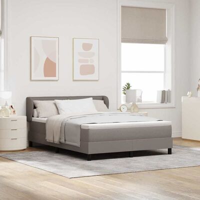 vidaXL Boxspringbett mit Matratze Taupe 140 x 190 cm Stoff - Taupe vidaXL Boxspringbett mit Matratze Taupe 140 x 190 cm Stoff - Taupe