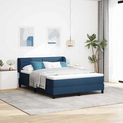 vidaXL Boxspringbett mit Matratze mit Kopfteil Blau 140 x 190 cm Stoff - Blau vidaXL Boxspringbett mit Matratze mit Kopfteil Blau 140 x 190 cm Stoff - Blau