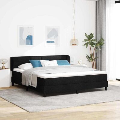 vidaXL Boxspringbett mit Matratze Schwarz 180 x 200 cm Stoff - Schwarz vidaXL Boxspringbett mit Matratze Schwarz 180 x 200 cm Stoff - Schwarz